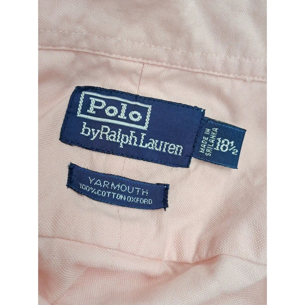 Polo Ralph Lauren Yarmouth Oxford Button Down Shirt Men's 18.5 Pink Cotton